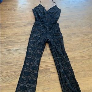 Sexy Black Backless Stretch Lace Bodysuit